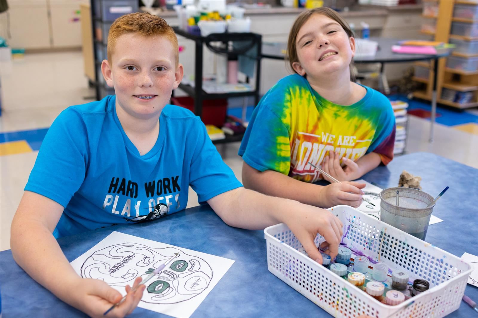 Boy and Girl in Art class